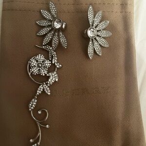 Burberry Silver Floral Earrings Set